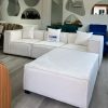 L-shape modular sofa with high quality white boucle fabric