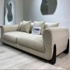 3-seater sofa with wooden base made with high quality matte fabric