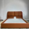 6ft x 6ft Bedframe made with high quality brown leather