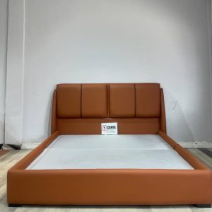 6ft x 6ft Bedframe made with high quality brown leather