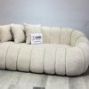 3-Seater sofa made with off-white boucle fabric