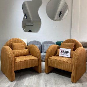 Accent chair with super quality striped fabric