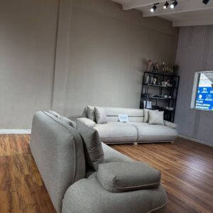 3-seater and 4-seater matching sofas with wooden base