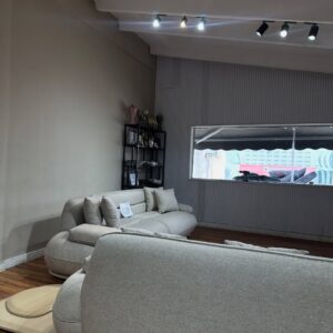 3-seater and 4-seater matching sofas with wooden base