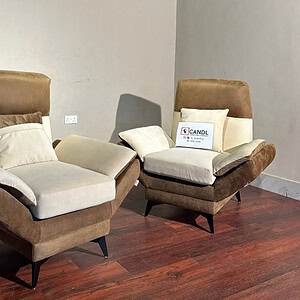 Two-tone(Brown and cream) accent chair