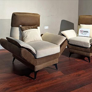 Two-tone(Brown and cream) accent chair