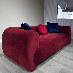 3-seater red sofa