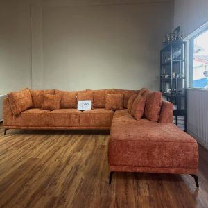 Vibrant orange sectional sofa
