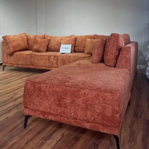 Vibrant orange sectional sofa