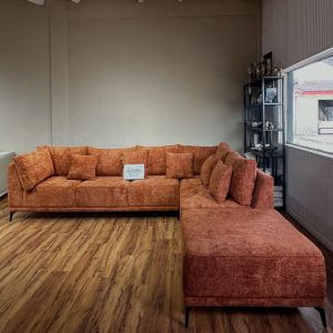 Vibrant orange sectional sofa