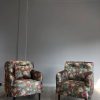 Accent chairs made with floral fabric