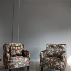 Accent chairs made with floral fabric