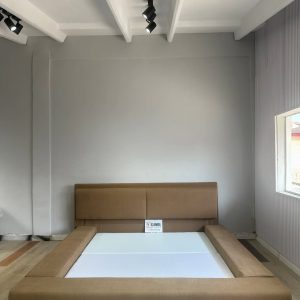 Bedframe made with high quality matte fabric