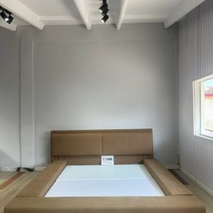 Bedframe made with high quality matte fabric