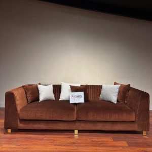 4 Seater Sofa with pleats design and gold legs
