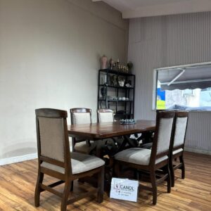 6-seater solid wooden dining set