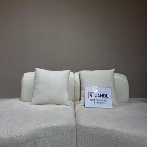 3-seater curved white sofa