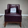 Bordeaux hue leather accent chair