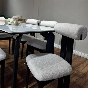 Dining set made with a beautiful fabric.