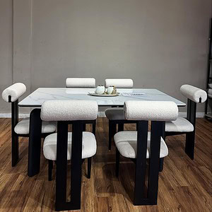 Dining set made with a beautiful fabric.