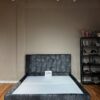 Dark grey velvet bedframe