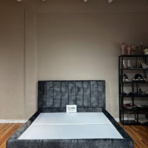 Dark grey velvet bedframe