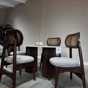 4-seater dining set with wooden body