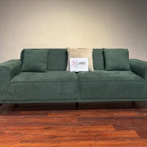 3 & 2 seater green boucle fabric sofa set