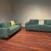 3 & 2 seater green boucle fabric sofa set