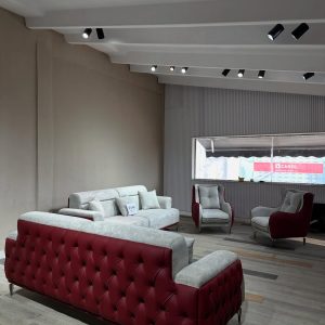 Full set fabric and leather sofa