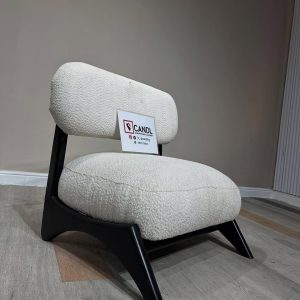 Minimalist white accent chair