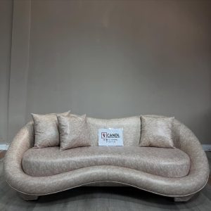 Curved wave leather Sofa