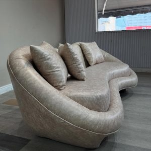 Curved wave leather Sofa