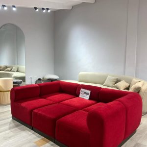 Red modular sofa