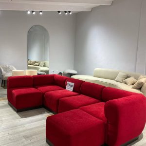 Red modular sofa
