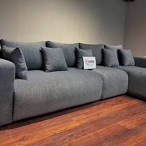 sectional sofa in grey fabric