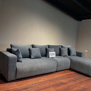 sectional sofa in grey fabric