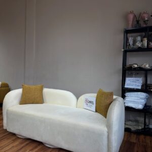 3 sseater velvet off-white velvet fabric sofa