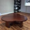 Clover-shaped wooden center table