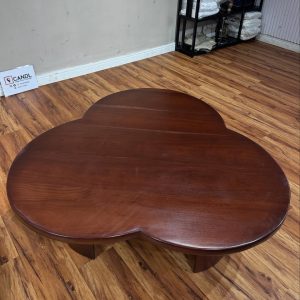 Clover-shaped wooden center table
