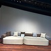 3-tone( beige, brown, and grey hues) 5-seater modular sofa combines