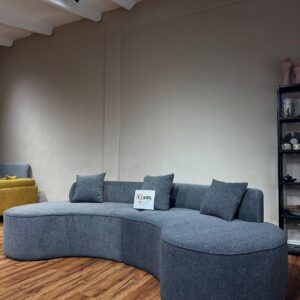 Navy blue curved sofa